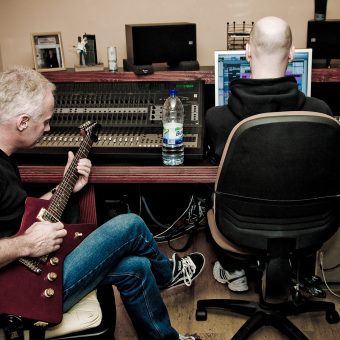 Neil Hughes and Neil Treppas in the studio.